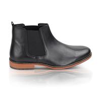 Silver Street London Men's Leather Argyll Chelsea Boot, Black, 12 UK