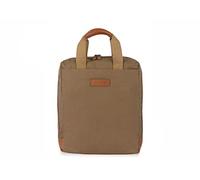 Silver Street London Men's Lenzo Canvas Leather 14 inch Laptop Backpack, Travel Backpack Casual Daypack Large Capacity, Tan