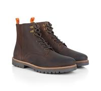 Silver Street London Men's Manchester Leather Lace-Up Boots | Ankle boot with ribbed elastic gussets, metal speed hooks and rubber lug sole; work, smart casual and winter wear