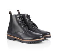 Silver Street London Men's Manchester Leather Lace-Up Boots | Ankle boot with ribbed elastic gussets, metal speed hooks and rubber lug sole; work, smart casual and winter wear