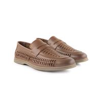 Silver Street London Perth Step-in Loafer with Woven Leather Panels (Brown) (Numeric_12)