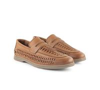Perth Leather Woven Loafer Silver Street London Tan 9