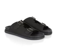 Silver Street London Men's Southend Double Buckle Sandals, Black, UK 9
