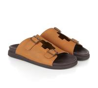 Silver Street London Men's Southend Double Buckle Sandals, Tan, UK 9