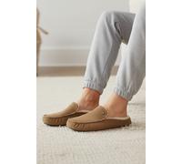 Silver Street London Men's Walbrook Premium Suede Leather Fleece Lined Winter Slippers in Tan | Size: 9 Silver Street London Tan 9