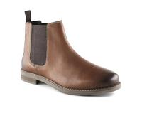 Silver Street London Mount Leather Chelsea Boots for Men | Leather ankle boots; elasticated side gussets and rear pull tab for slip on fit; grip sole for office or smart casual wear