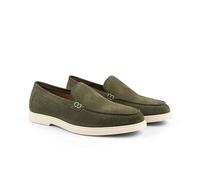 Silver Street London San Mauro Premium Suede Loafers Shoes for Men Extra Padded Breathable Mens Casual Shoes Comfortable Moccasins Slip On Men Flats, Green, UK 10
