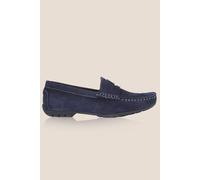Silver Street London Women's Danielle Premium Suede Leather Loafers in Navy | Size: 7 Silver Street London Navy 7