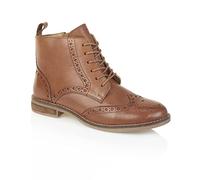 Silver Street London Women's Grace Fashion Casual Lace-up Leather Brogue Ankle Boot, Cognac, 8