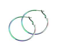 Silver Stud Earrings For Women Stainless Steel Earrings With Large Circular Rings Male Buckle Set Titanium Steel Small Hoops (Green, One Size)