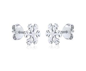 Silver Stud Earrings Snowflake 925 Sterling Silver