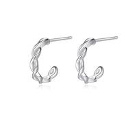 Silver Studs Earrings for Women, Pretty Earrings Sterling Silver Half Circle for Anniversary Birthday 2mm