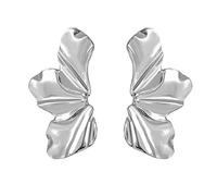 Silver Studs Earrings For Women Retro Exaggerated Golden Flower Earrings Temperament Irregular Petal Alloy Studs For Women (A, One Size)