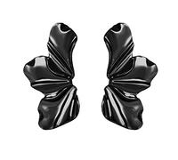 Silver Studs Earrings For Women Retro Exaggerated Golden Flower Earrings Temperament Irregular Petal Alloy Studs For Women (B, One Size)