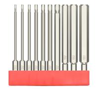 Silver & Style Hex Bit Set, 3.9 inches (100 mm), Long, 10 pieces, 0.06 - 0.5 inches (1.5 - 12 mm), Impact Hex Wrench Driver Bits (Set of 10)
