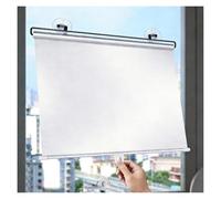 Silver Suction Cup Roller Window Shades No Drill Blackout Roller Blinds Car Retractable Sunshade Thermal Insulated for Indoor Living Room, Bedroom, Home, Cordless(W40*L60cm)