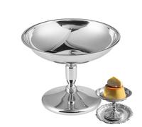 Silver Sundae Bowl - Elegant Snack Holder, Modern Dessert Dish |Trifle Bowl Serving Dishes, Steel Container Custard geluto Cake Fruit Mixes, Wedding Party Decorative Tableware for Guests