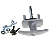 Silver T Garage Door Lock 75mm Shaft 35mm Fixing Spigots Compatible with Cardale Henderson