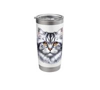 Silver Tabby Cat x Cute Cat x Gray Cat Stainless Steel Insulated Tumbler