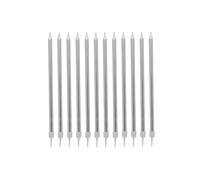 Silver Tall Skinny Candles, Pack of 12