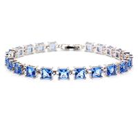 Silver Tanzanite Princess Cut 22.89ct Tennis Bracelet (925)