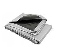 SILVER Tarp Sheet Tarpaulin Strengthened Waterproof Heavy Duty - HQ 260 gram/sm - Camping Fishing Gardening Universal Multipurpose Premium Quality Tarp Cover Agricultural (3 x 3 m / 10' x 10')