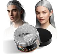 Silver Temporary Hair Color Wax Natural Hair Color Wax for Cosplay, Masquerade & Festivals Party - Easy Wash-Out Styling Pomade with Instant Results and Long-Lasting Hold