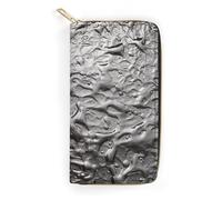 Silver Texture Slim Thin Credit Card Wallet, PU Leather Bifold Cash Wallet, Zipper Coin Pocket Id Window Wallet Storage Bag Wallet Coin Purse Pouch Change Holder Small with Zipper for Men And Women