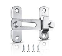 Silver Thicker Gate Lock Sliding Barn Door Lock Small Gate Bolt for Door Window Wine Cabinet Bathroom Outdoor Garage Garden Silver 180° 4In