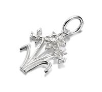 Silver Three Daffodils Charm - J9240