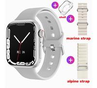 (silver, three straps) 2023 Watch 9 Smart Watch Men Body Temperature BT Call NFC Always on Display Fitness Women Series 8 Smartwatch