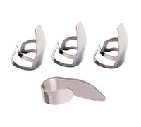 Silver Thumb and Finger Picks, La03d Set 4pcs Stainless Steel | Portable Carry, Comfortable Feel, Finger Protection, Suits Bass Strings, Studio Recording and Live Performance