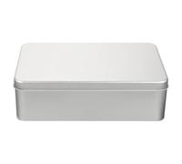 Silver Tinplate Storage Box for Tiramisu, Biscuits and Candy | Decorative, Lightweight, Reusable Design, Easy-open Close Lid, Square Frosted Finish for Gift Packing