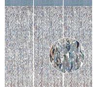 Silver Tinsel Backdrop- CYLMFC 3 Pack 3.3 ft x 6.6 ft Streamer Foil Fringe Curtain for Birthday Party Christmas Graduation Decor