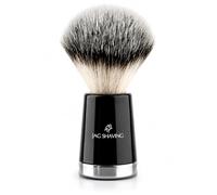 Silver tip Badger Synthetic Shaving Brush Fibre Bristles Black Resin & Metal Handle by JAGSHAVING