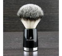 Silver tip Badger Synthetic Shaving Brush Fibre Bristles Black Resin & Metal Handle by JAGSHAVING