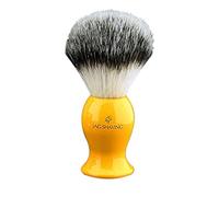 Silver TIP Badger Synthetic Shaving Brush - Fibre Bristles - Yellow Ceramic Resin Handle - Exceptional Comfort and Low Maintenance