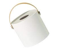 Silver Tissue Box Round ABS Leather Napkin Holder for Bedroom | Non Slip Pads, Easy to Clean Surface, Convenient to Use, Bathroom and Home Storage