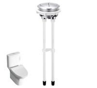 Silver Toilet Push Button Flush Replacement, 48 mm Dual Toilet Flush Button, 1 Pack Round Toilet Flush System Replacement for Glacier Bay, Compatible with AquaSource