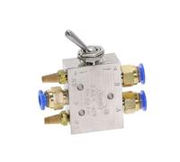 Silver Tone 1/8" Air Pneumatic 2 Position 5 Way Toggle Shut Off Switch Knob Hand Mechanical Valve HL2501-V TAC2-41V IDGTTLDF(PC 4mm Fittings)