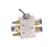 Silver Tone 1/8" Air Pneumatic 2 Position 5 Way Toggle Shut Off Switch Knob Hand Mechanical Valve HL2501-V TAC2-41V IDGTTLDF(PC 6mm Fittings)
