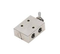 Silver Tone 1/8" Air Pneumatic 2 Position 5 Way Toggle Shut Off Switch Knob Hand Mechanical Valve HL2501-V TAC2-41V IDGTTLDF(No Fittings)