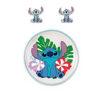 Silver Tone Disney Stitch Stud Earrings & Trinket Set