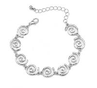 Silver Tone Spiral Bracelet for Women | Adjustable, Swirl Link, Elegant, Boho, Gift for Her