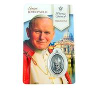 Silver Toned Healing Catholic Saint Medal with Holy Prayer Card, 1 Inch, 1 inch (H) x 3.5 inches (W)