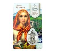 Silver Toned Healing Catholic Saint Medal with Holy Prayer Card, 1 Inch
