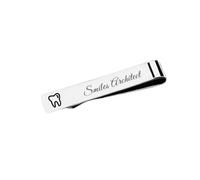 Silver Tooth Tie Clip Dental Dentist Gifts for Men Dental Hygienist Birthday Gifts for Him Tie Bars Clips Office Supplies, Silver, S