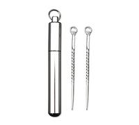 Silver Toothpick And Case Box, Silver Toothpick Portable Aluminum Alloy Toothpick Innovative Mini Fruit Picker Picktooth, For Purse Outdoor Camping Travel