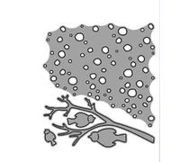 Silver Tree Magpie Frame Die Cutting Machine Cutting Stencil Embossing Stencils for Scrapbooking, Card Making, Album Decoration, Picture Frame Scrapbooking Cutting Dies