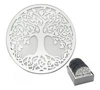 Silver Tree Mirrored Candle Plate 10cm (1 Supplied)